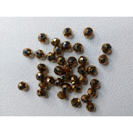 Бусины стеклянные, прозрачные, на леске "Rondelle" 10 мм металл, цена за 10 шт